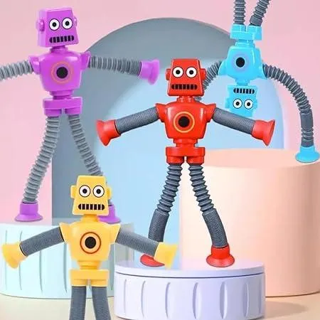 4 piece of Robot Tube Toy for Kids(Random design will be send)