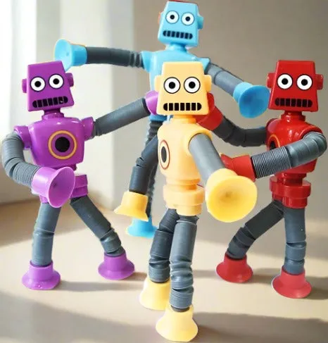 4 piece of Robot Tube Toy for Kids(Random design will be send)