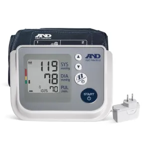 A&D Medical Premium Multi-User Blood Pressure Monitor, Wide Range Blood Pressure Cuff (22 - 42 cm / 8.6 - 16.5”) Home BP Monitor with AC Adapter