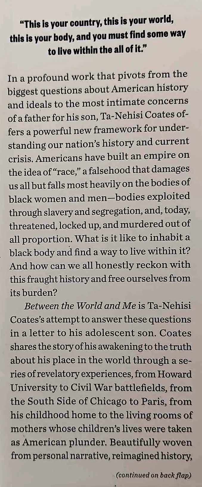 BETWEEN THE WORLD AND ME - Ta-Nehisi Coates