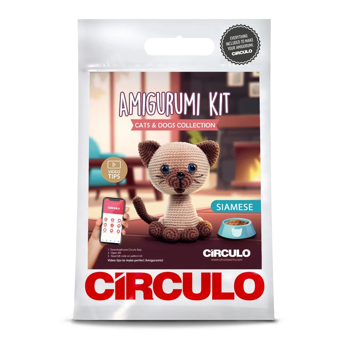 Circulo Amigurumi Kits Cats and Dogs SIAMESE CAT 05