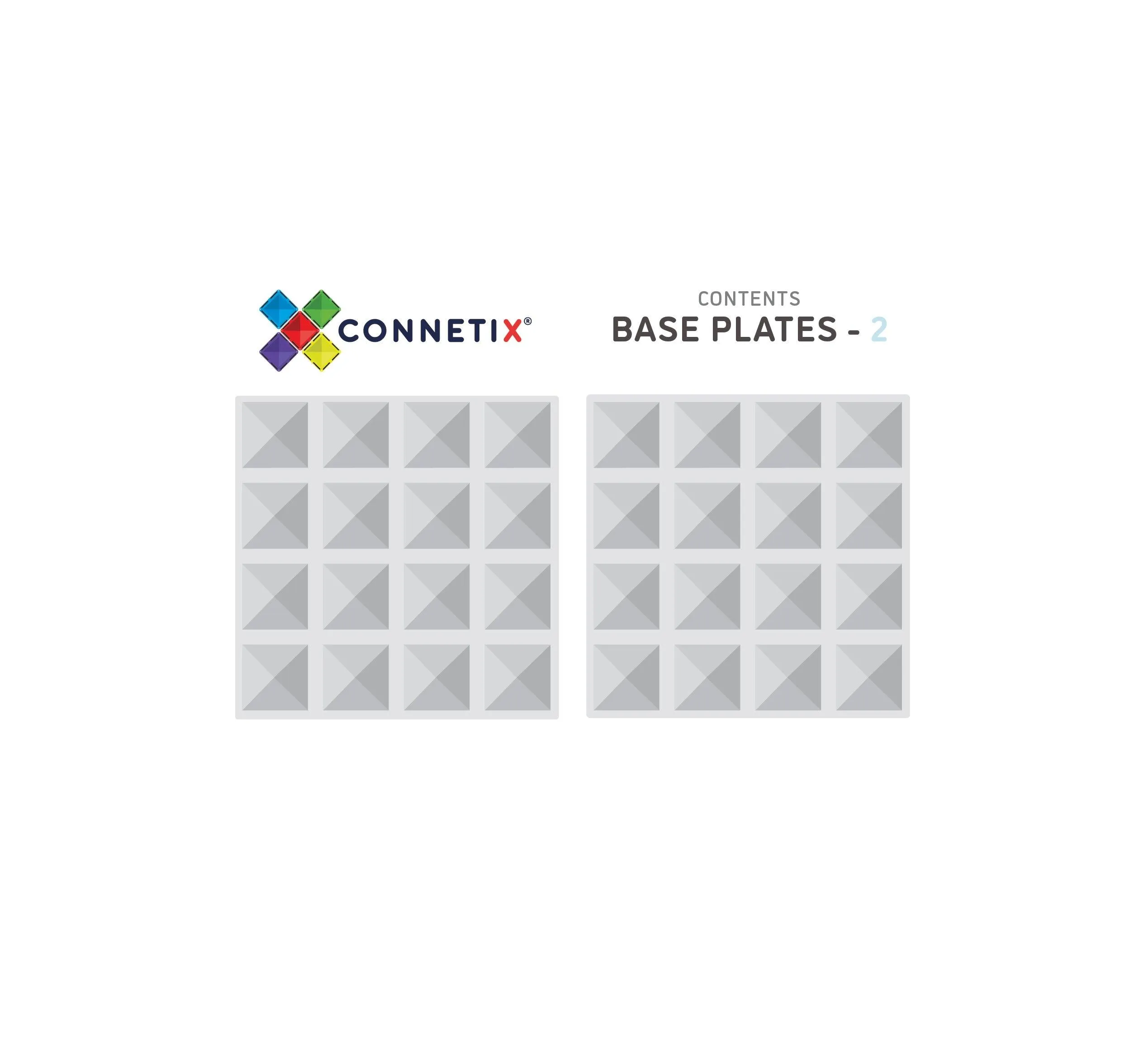 Connetix Tiles Clear Base Plate Pack 2 Piece 3yrs 