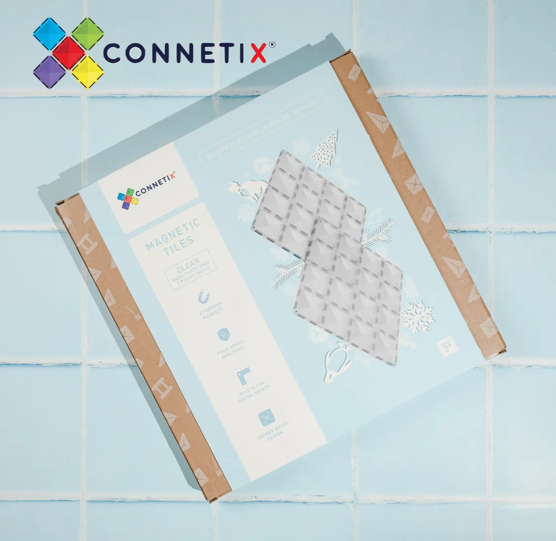 Connetix Tiles Clear Base Plate Pack 2 Piece 3yrs 