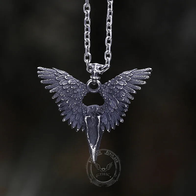 Crow Witcher Stainless Steel Pendant