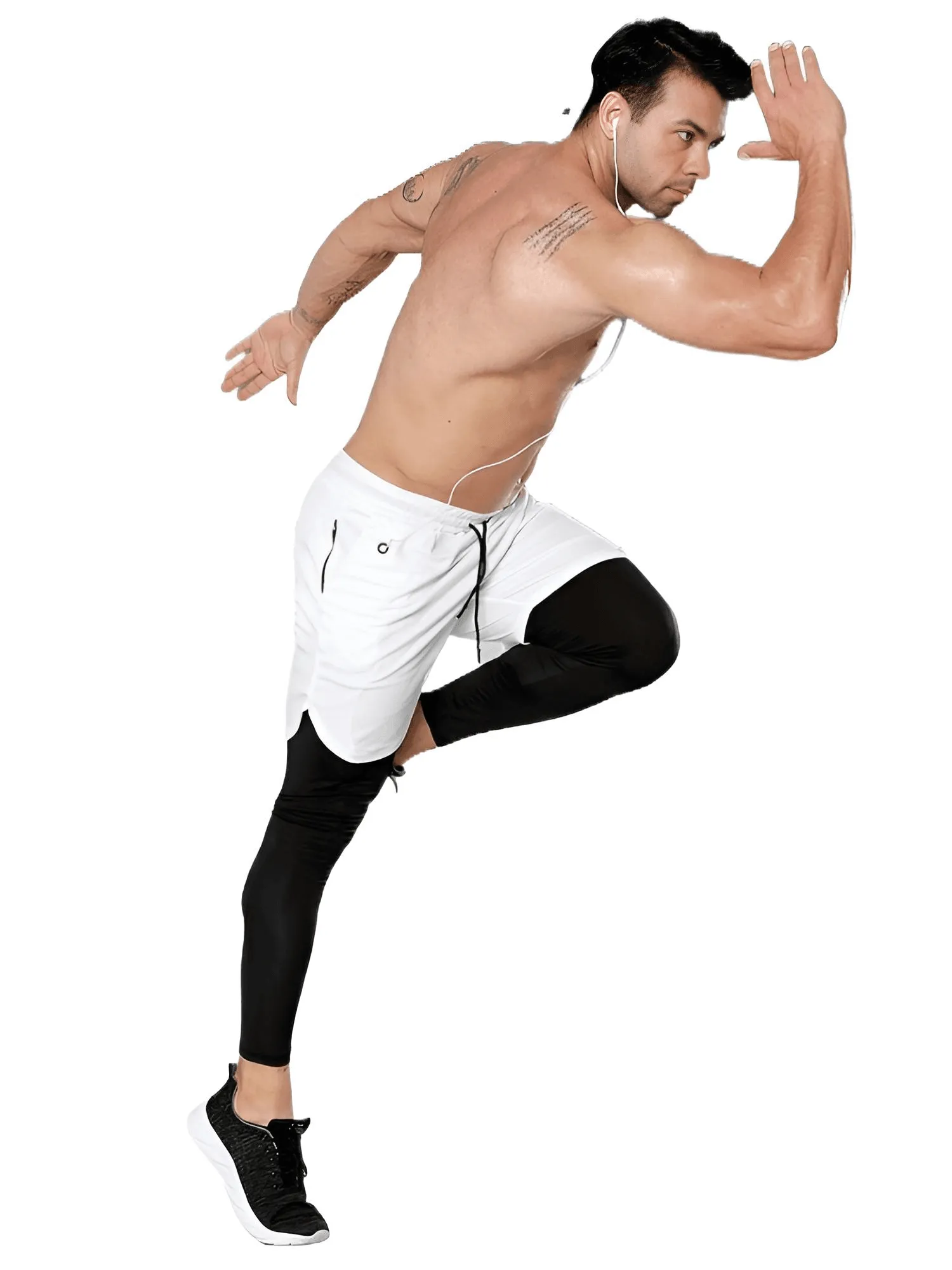 Double Layer Men's Quick Drying Shorts & Compression Tights