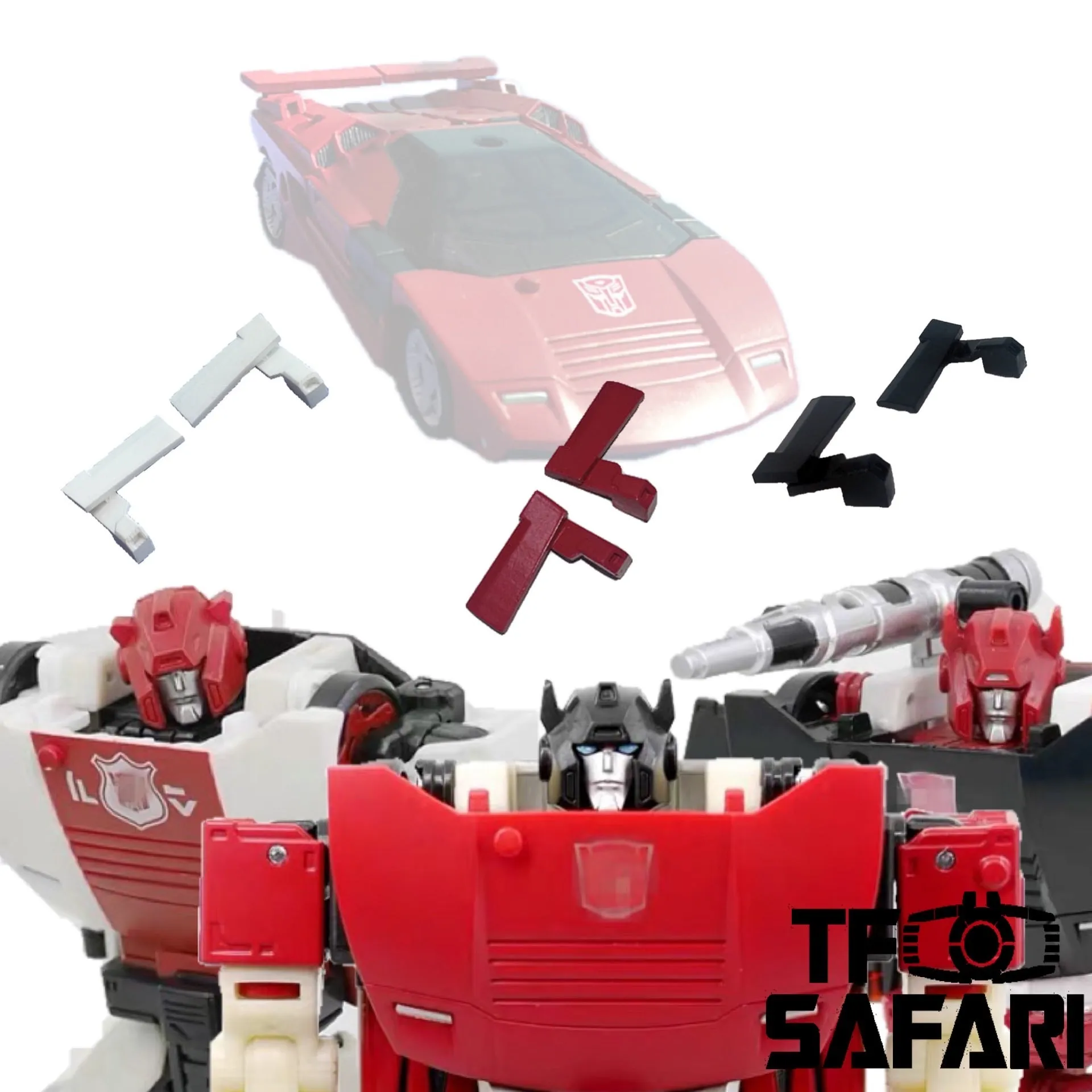 Go Better Studio GX-07 Spoilers Tail fins for WFC Siege Sideswipe / Red Alert / Alphastrike Upgrade Kit