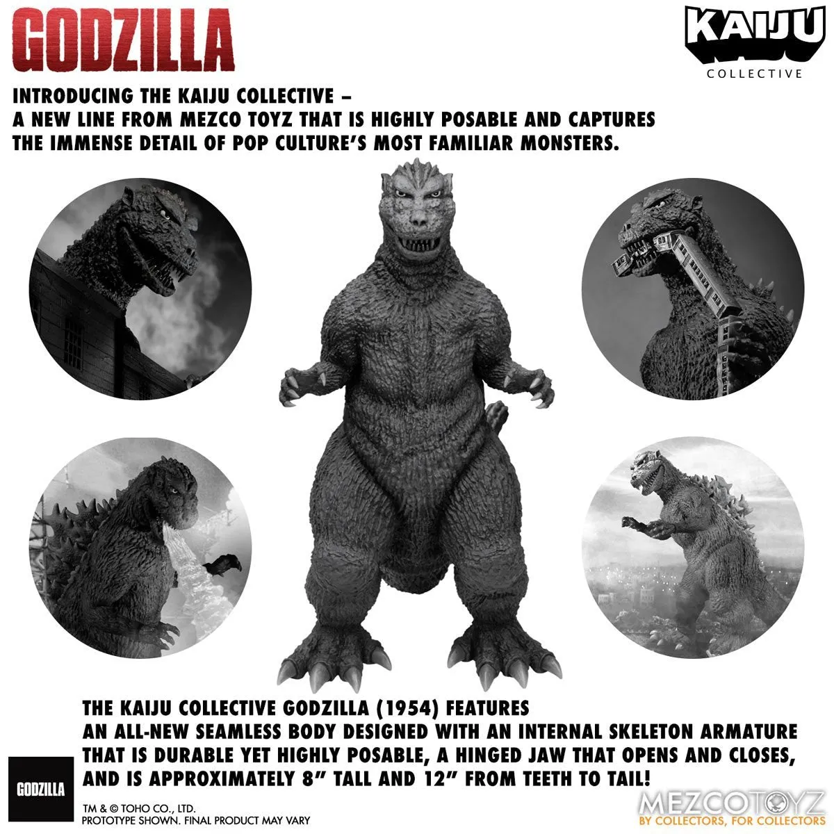 Godzilla (1954) Mezco Kaiju Collective Godzilla (Black & White)