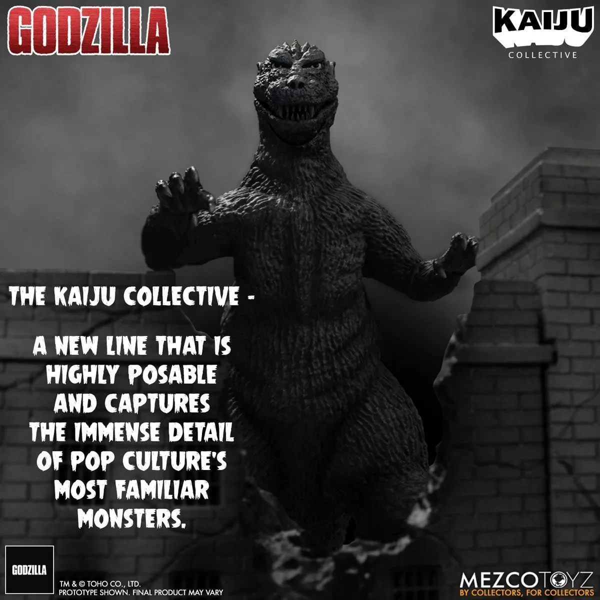 Godzilla (1954) Mezco Kaiju Collective Godzilla (Black & White)