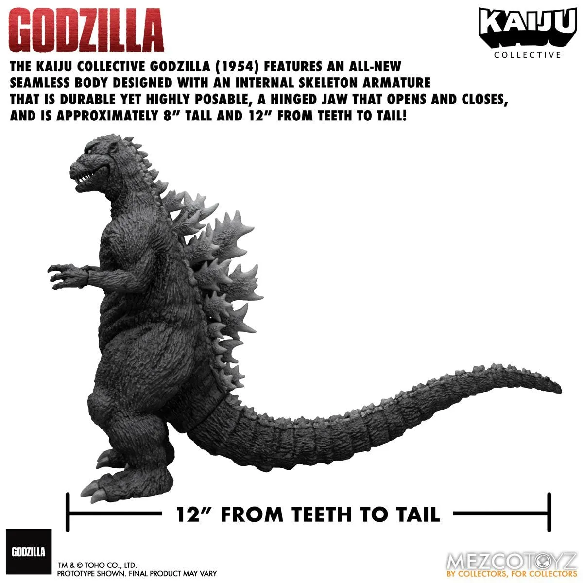 Godzilla (1954) Mezco Kaiju Collective Godzilla (Black & White)