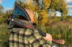 Handforged Leviathan Decorated Replica Axe - Blue & Black