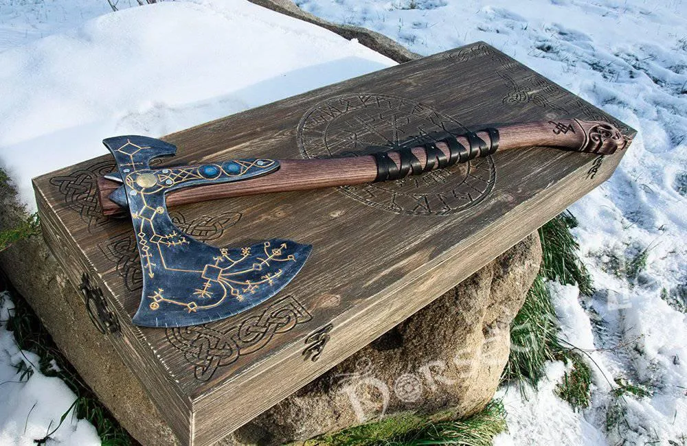 Handforged Leviathan Replica Axe - Gold