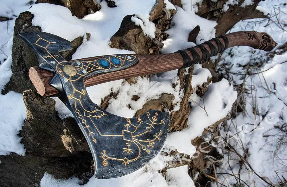 Handforged Leviathan Replica Axe - Gold