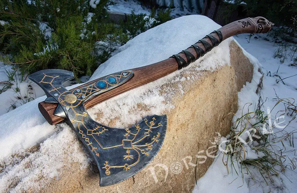 Handforged Leviathan Replica Axe - Gold