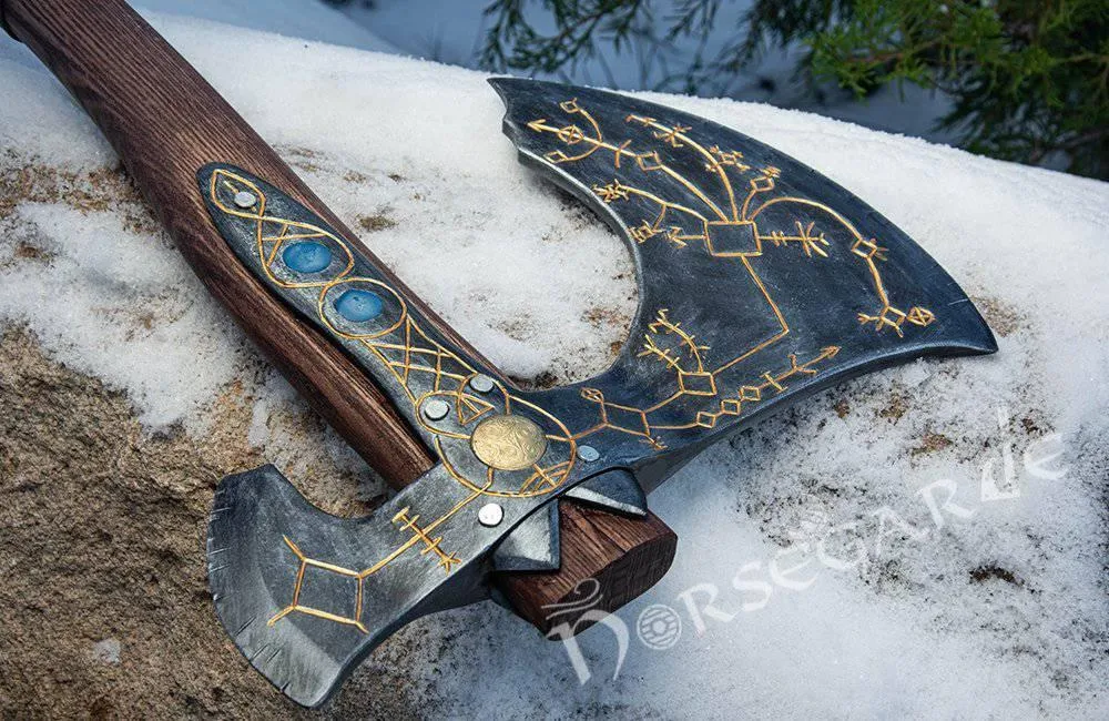 Handforged Leviathan Replica Axe - Gold