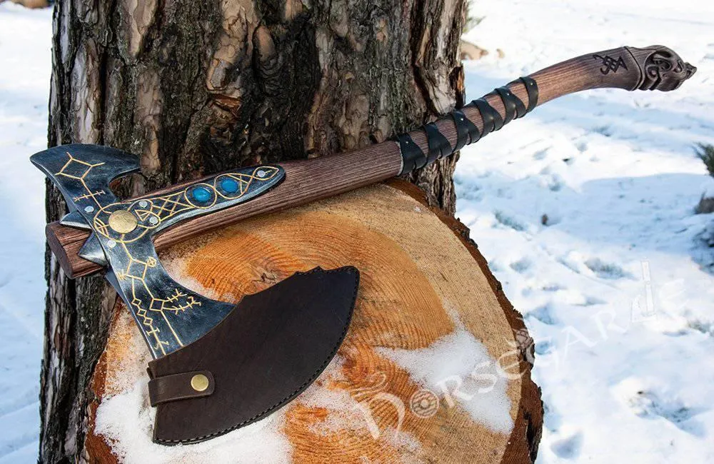 Handforged Leviathan Replica Axe - Gold