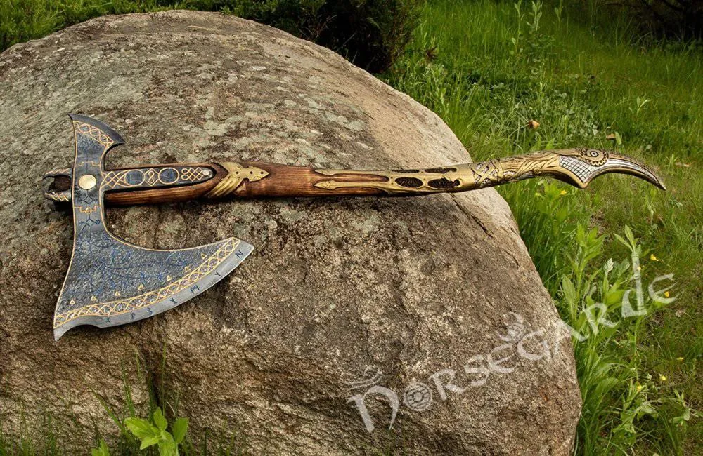 Handforged Leviathan Spiked Replica Axe - Gold