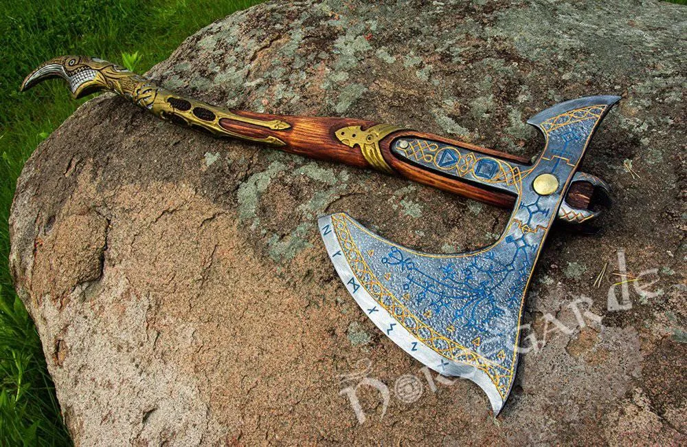 Handforged Leviathan Spiked Replica Axe - Gold