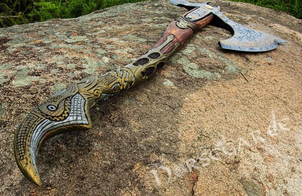 Handforged Leviathan Spiked Replica Axe - Gold