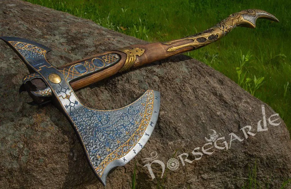 Handforged Leviathan Spiked Replica Axe - Gold