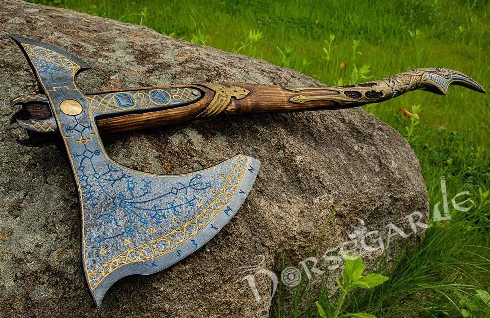 Handforged Leviathan Spiked Replica Axe - Gold