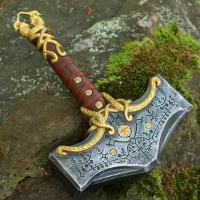 Handforged Ragnarok Mjolnir Replica - Bronze Trim