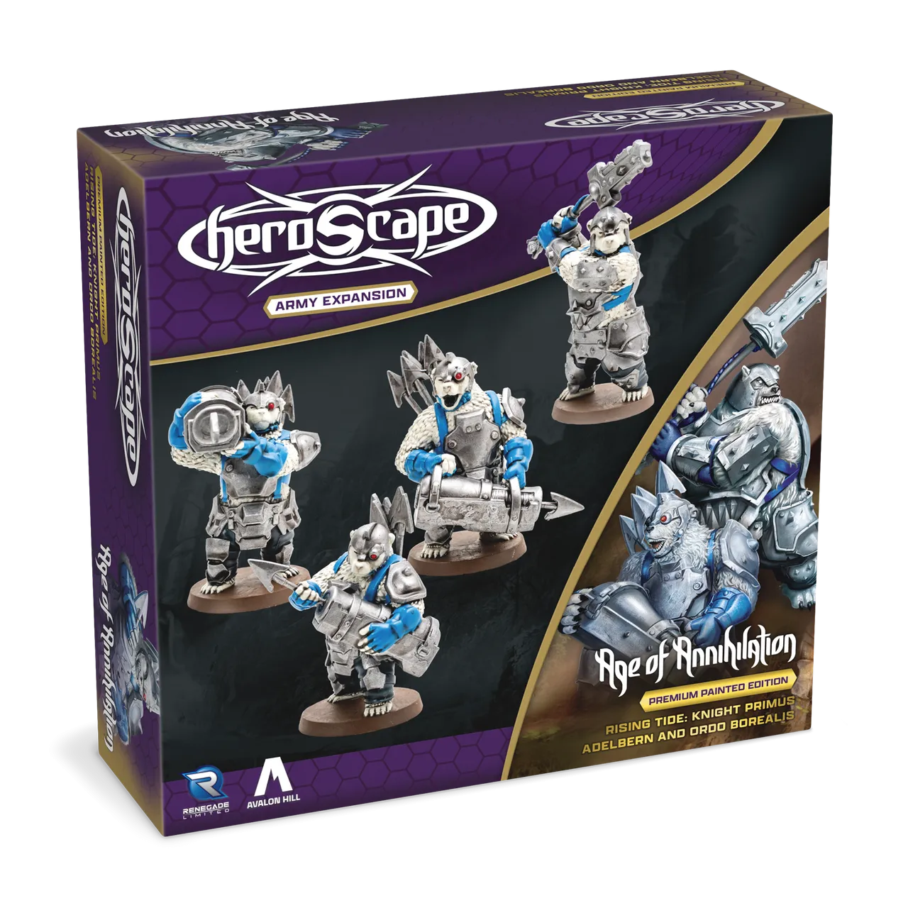 Heroscape: Rising Tide – Knight Primus Adelbern & Ordo Borealis Army Expansion Premium Painted Edition - Wave 3