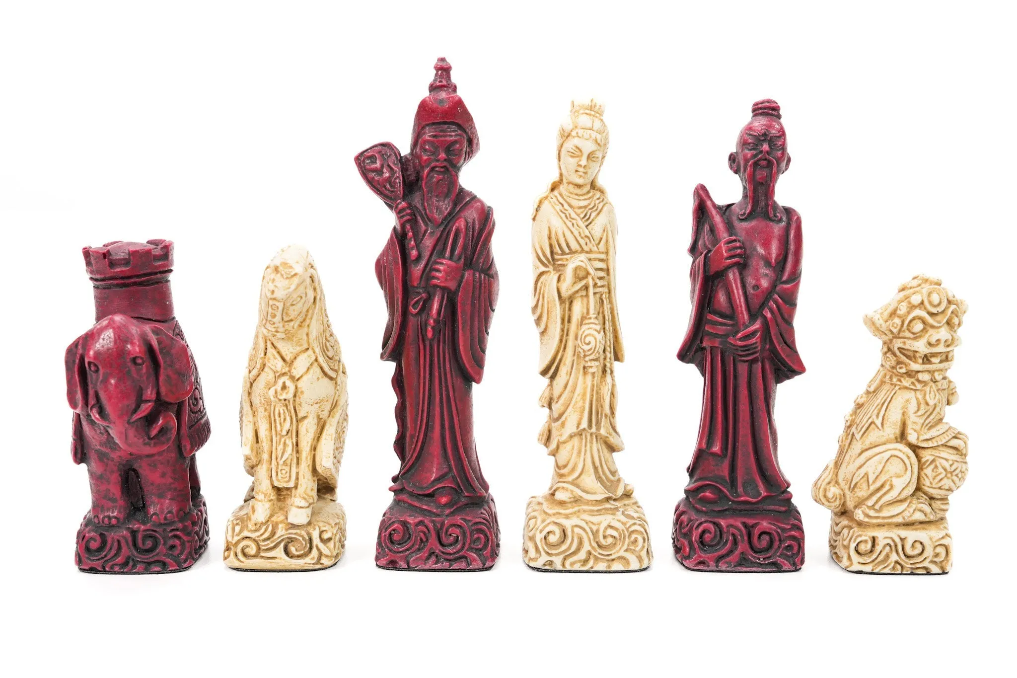 Mandarin Chess Pieces by Berkeley - Cardinal Red