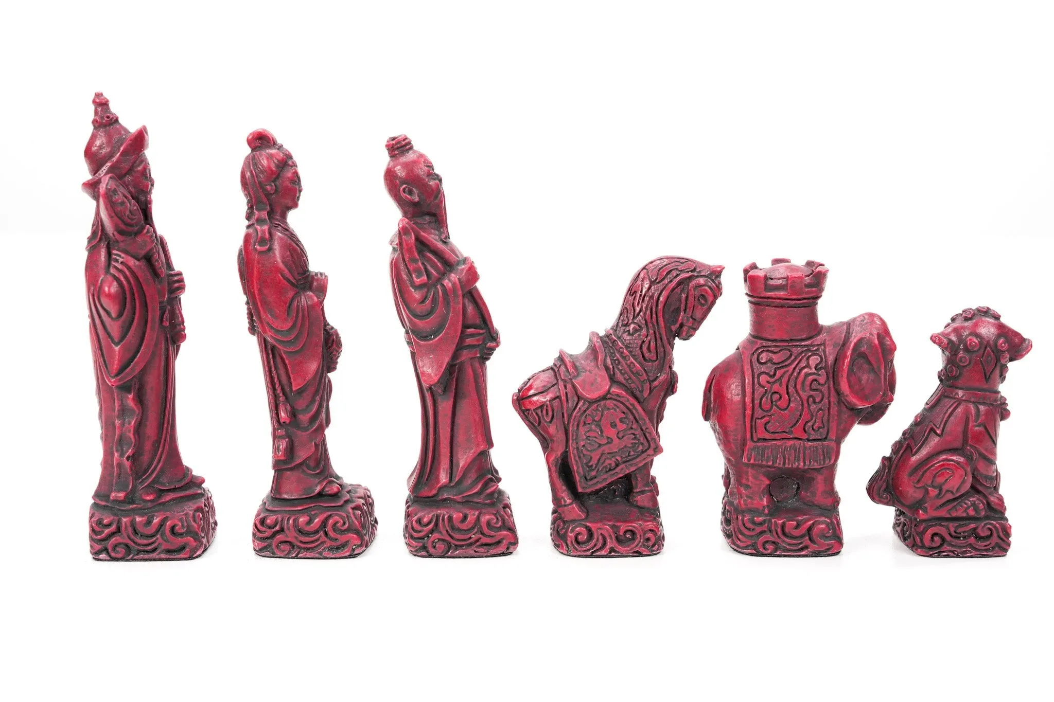 Mandarin Chess Pieces by Berkeley - Cardinal Red