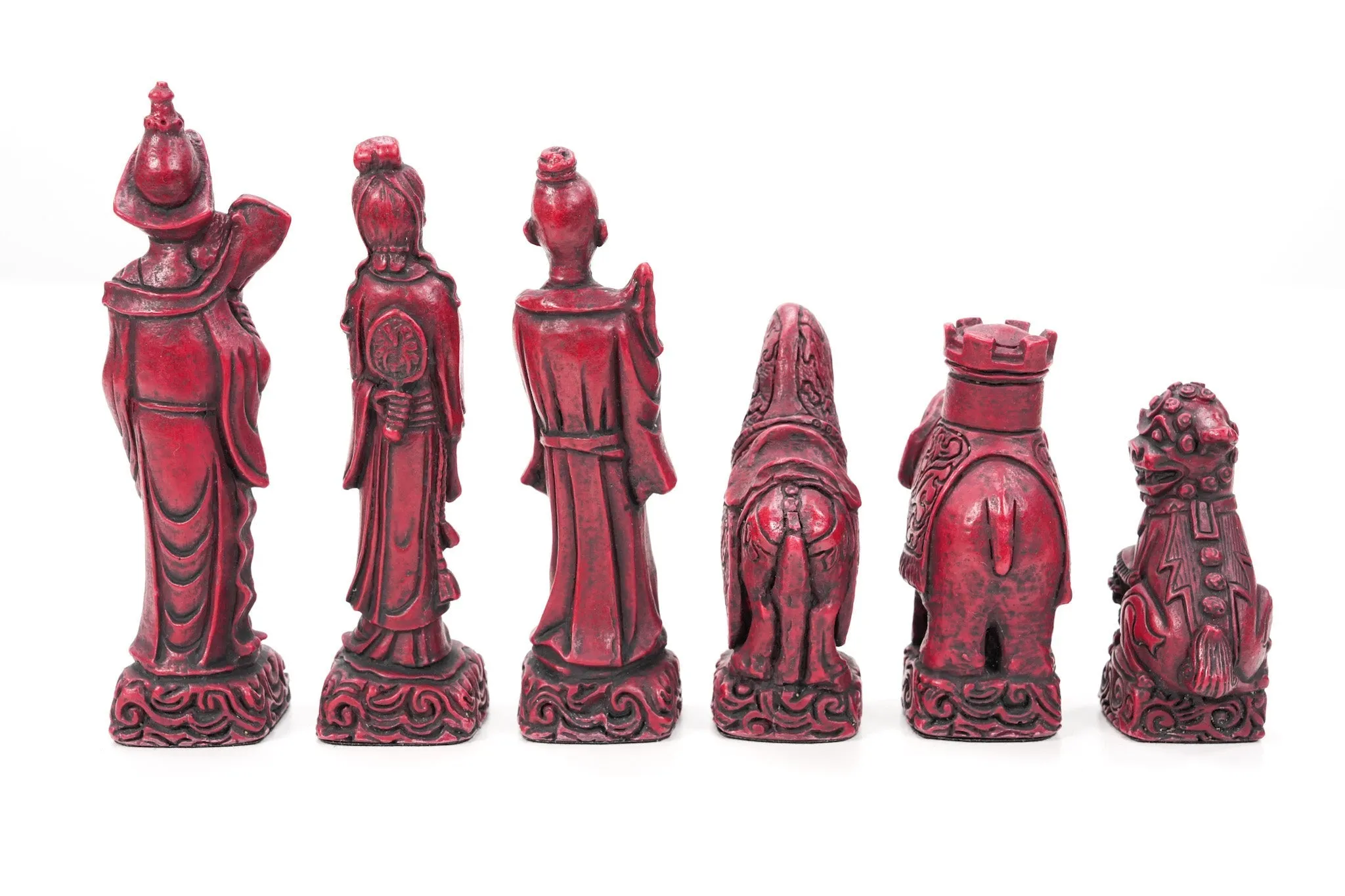 Mandarin Chess Pieces by Berkeley - Cardinal Red