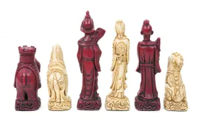 Mandarin Chess Pieces by Berkeley - Cardinal Red