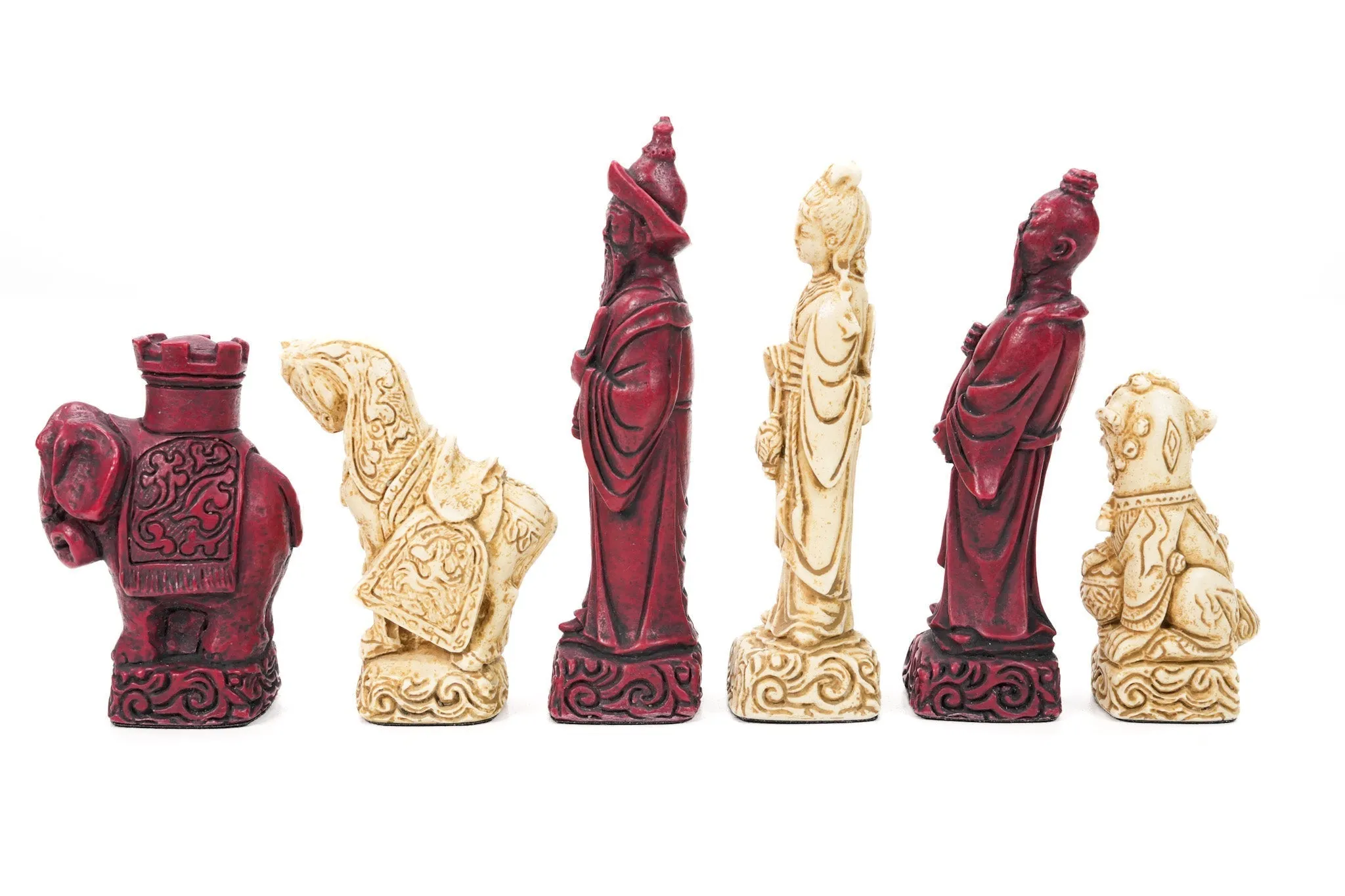 Mandarin Chess Pieces by Berkeley - Cardinal Red