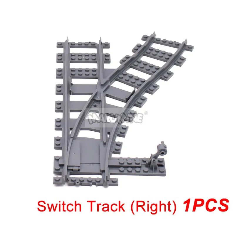 MOC NON   MOC City Train Railway Build Model Kit Soft Cruved Straight Tracks Traffic Light Tunnel Compatible 53401 Blocks Bricks