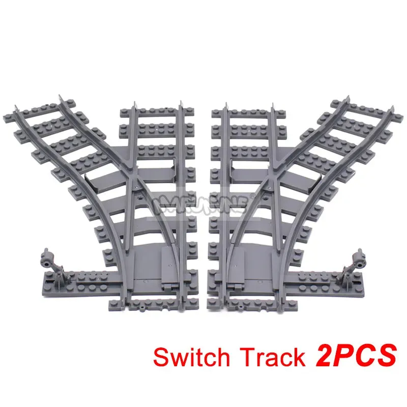 MOC NON   MOC City Train Railway Build Model Kit Soft Cruved Straight Tracks Traffic Light Tunnel Compatible 53401 Blocks Bricks