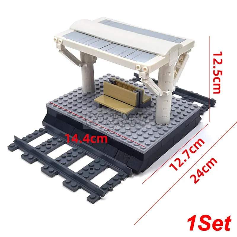 MOC NON   MOC City Train Railway Build Model Kit Soft Cruved Straight Tracks Traffic Light Tunnel Compatible 53401 Blocks Bricks