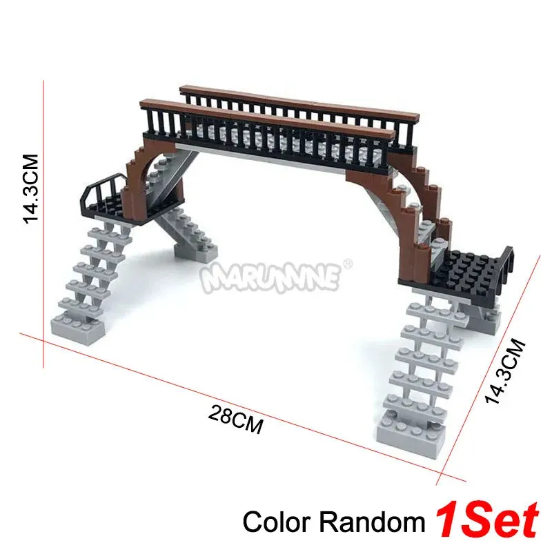 MOC NON   MOC City Train Railway Build Model Kit Soft Cruved Straight Tracks Traffic Light Tunnel Compatible 53401 Blocks Bricks