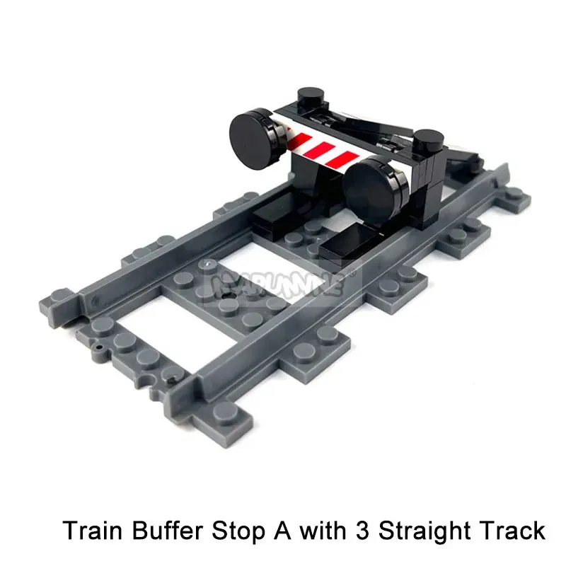 MOC NON   MOC City Train Railway Build Model Kit Soft Cruved Straight Tracks Traffic Light Tunnel Compatible 53401 Blocks Bricks