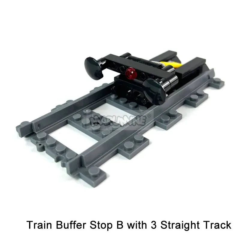 MOC NON   MOC City Train Railway Build Model Kit Soft Cruved Straight Tracks Traffic Light Tunnel Compatible 53401 Blocks Bricks