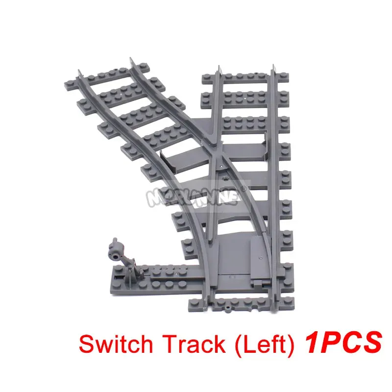 MOC NON   MOC City Train Railway Build Model Kit Soft Cruved Straight Tracks Traffic Light Tunnel Compatible 53401 Blocks Bricks