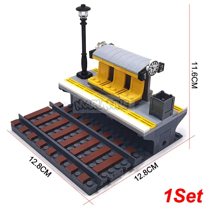 MOC NON   MOC City Train Railway Build Model Kit Soft Cruved Straight Tracks Traffic Light Tunnel Compatible 53401 Blocks Bricks