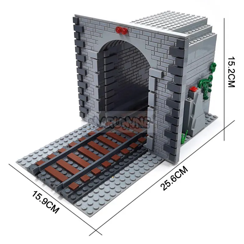 MOC NON   MOC City Train Railway Build Model Kit Soft Cruved Straight Tracks Traffic Light Tunnel Compatible 53401 Blocks Bricks