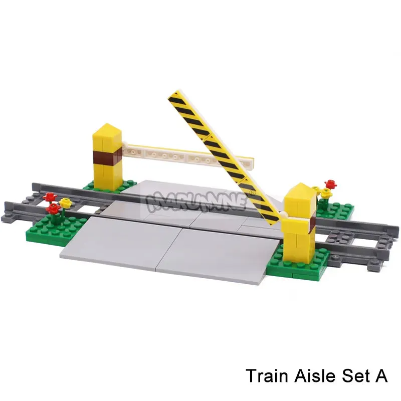 MOC NON   MOC City Train Railway Build Model Kit Soft Cruved Straight Tracks Traffic Light Tunnel Compatible 53401 Blocks Bricks