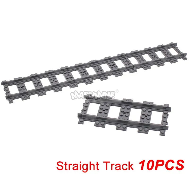 MOC NON   MOC City Train Railway Build Model Kit Soft Cruved Straight Tracks Traffic Light Tunnel Compatible 53401 Blocks Bricks