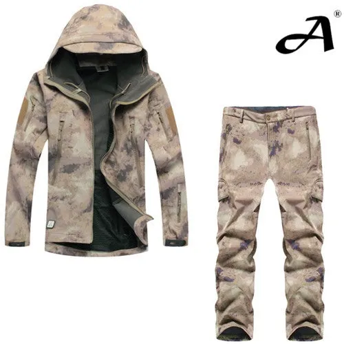 Outdoor camouflage military uniform, winter thermal fleece tactical clothes for hunting and fishing, U.s. army military clothing