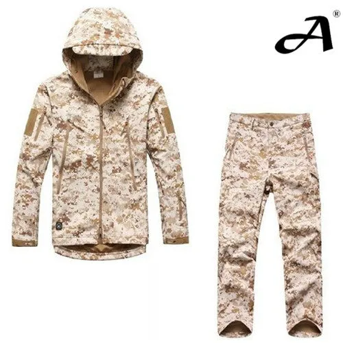 Outdoor camouflage military uniform, winter thermal fleece tactical clothes for hunting and fishing, U.s. army military clothing