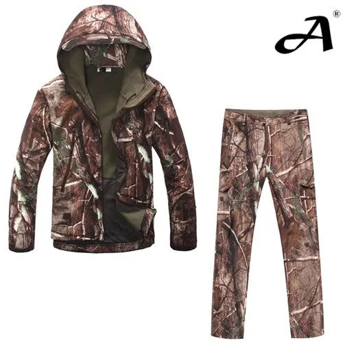 Outdoor camouflage military uniform, winter thermal fleece tactical clothes for hunting and fishing, U.s. army military clothing