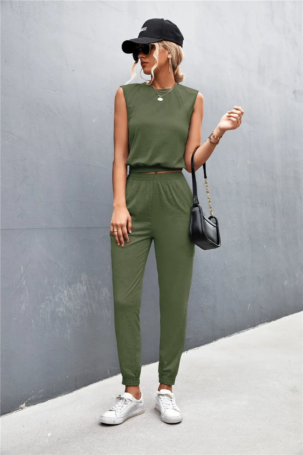 Sleeveless Top and Joggers Set - 5 colors