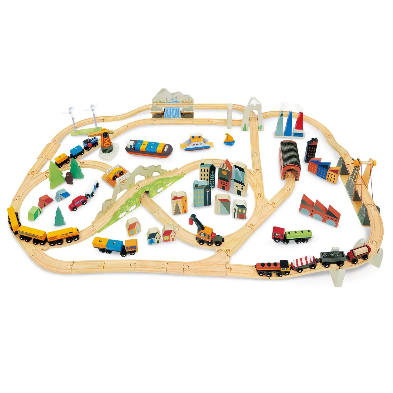 Tender Leaf Toys Mountain View Train set