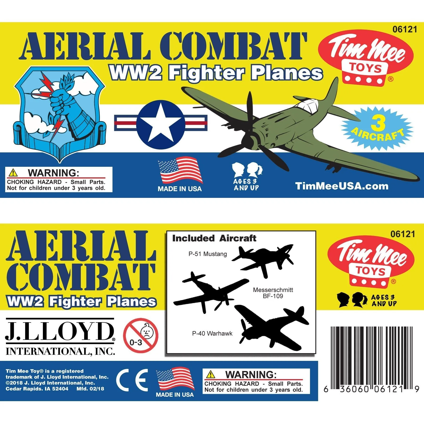 Tim Mee WW2 Fighter Ace Planes - 3 Green Plastic Army Men AIRPLANES Made in USA