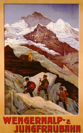 Vintage Poster - Swiss Climbing Wengernalp Jungfraubahn