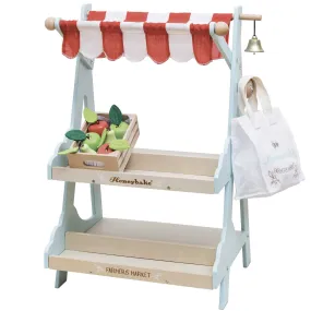 Wooden Market Stall & Fruit Play Food Crate